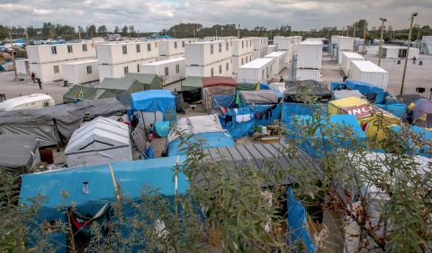 A view of the migrant camp in Calais on Wednesday, October 12.