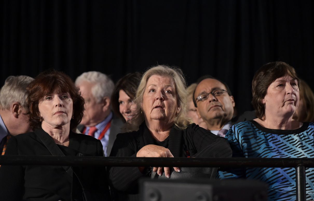 Kathleen Willey, left, Juanita Broaddrick and Kathy Shelton sit in the audience at the second presidential debate between presidential nominees Donald Trump and Hillary Clinton in St. Louis, Missouri, on Sunday, October 9. Trump held a news conference with the three women, as well as Paula Jones -- each of whom have in the past<a href="http://www.cnn.com/2016/10/09/politics/donald-trump-juanita-broaddrick-paula-jones-facebook-live-2016-election/" target="_blank"> made allegations against</a> Hillary and her husband, former President Bill Clinton -- less than two hours before the town hall-style debate. 
