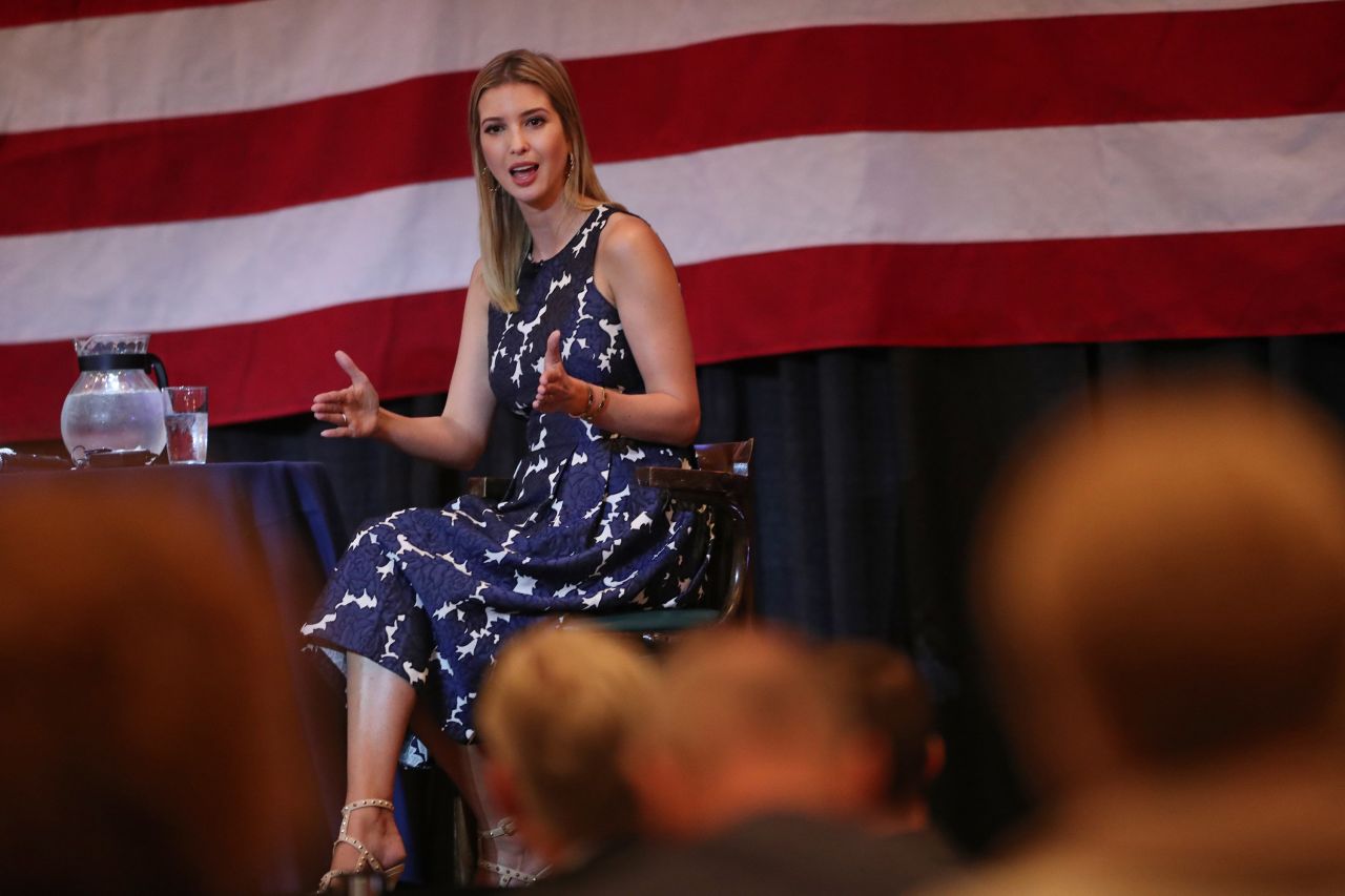 Ivanka Trump, the daughter of Republican presidential nominee Donald Trump, fields questions from the audience during a campaign stop in Drexel Hill, Pennsylvania, on Thursday, October 13.