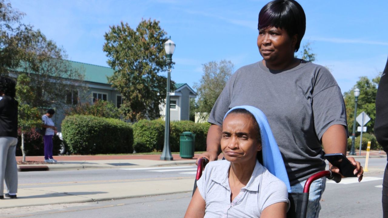 Detherine Hyman evacuated with her mom, Elizabeth, left, and daughter.