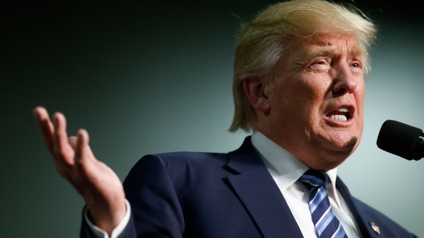 Republican presidential candidate Donald Trump speaks to supporters at a rally on October 14, 2016 at the Charlotte Convention Center in Charlotte, North Carolina.