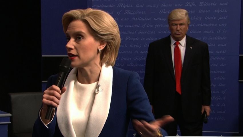 SNL 2nd debate lurking trump