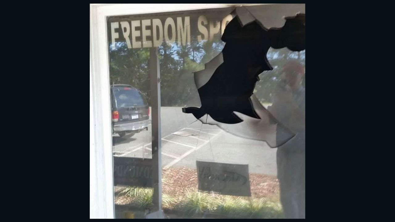 A firebomb was thrown through the window of the Orange County Republican office.