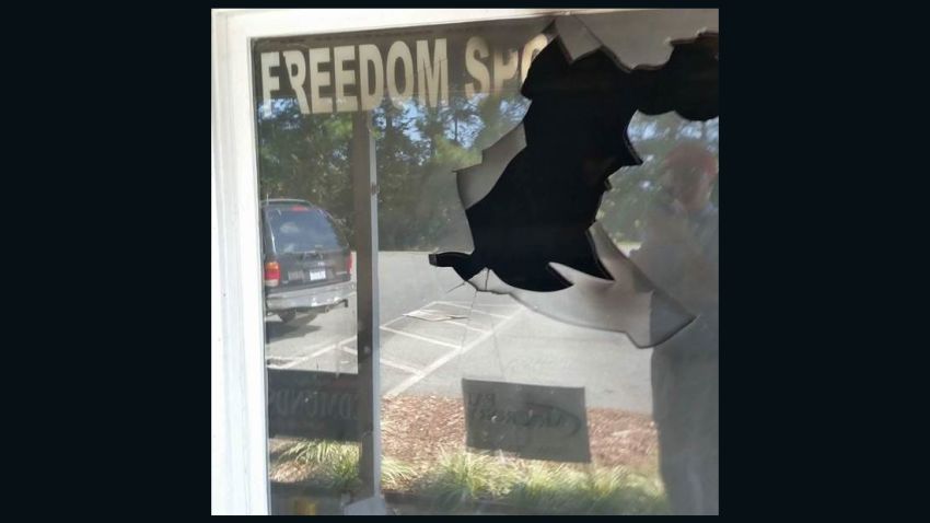 A firebomb was thrown through the window of the Orange County Republican office in North Carolina on Sunday, October 16.
