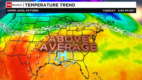 Winds from the southwest turn up the heat for much of the eastern US.