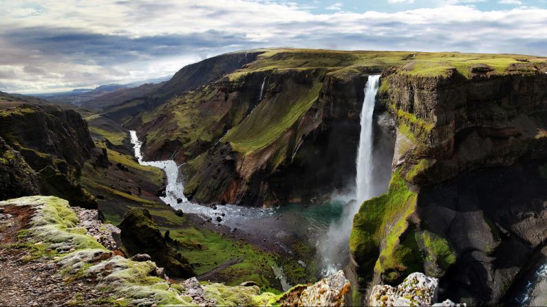 In southern Iceland, the Fossá River plunges more than 400 feet to create the majestic Haifoss waterfall, the country's second highest. The glacial river also feeds other waterfalls in the area, including Granni, located next door to its taller sibling.