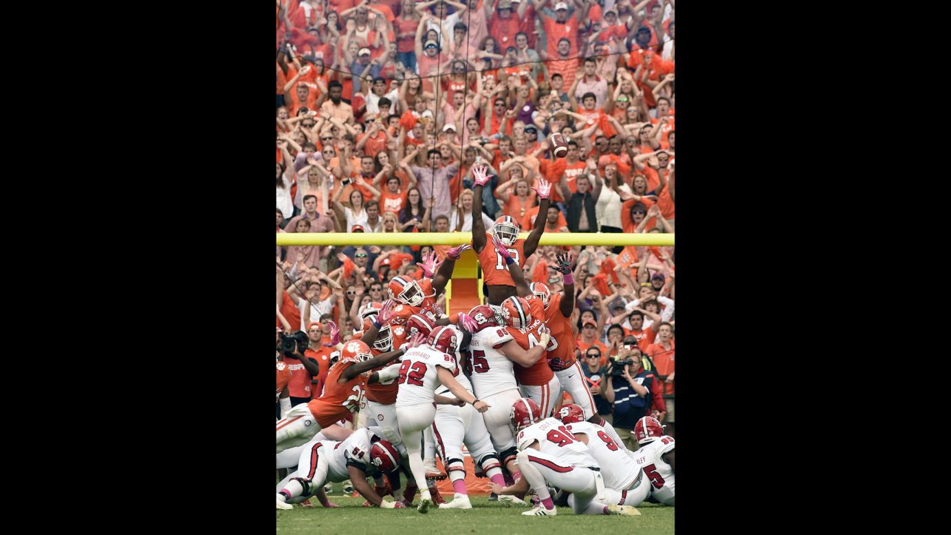 North Carolina State kicker Kyle Bambard misses a last-second field goal at Clemson on Saturday, October 15. Clemson went on to win in overtime and preserve its undefeated record.