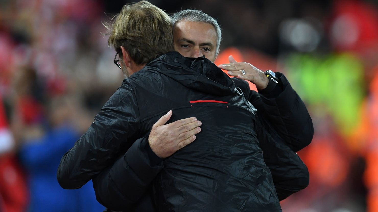 Jose Mourinho and Jurgen Klopp watched their sides play out a goalless draw at Anfield.