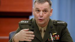 WASHINGTON, DC - JANUARY 28:  Vice Chairman of the Joint Chiefs of Staff Gen. James Cartwright holds a news briefing and update on the Don't Ask Don't Tell repeal implementation at the Pentagon January 28, 2011 in Washington, DC. On the heels of a visit from the Egyptian Army chief, Cartwright encouraged all the people involved in the recent unrest in Egypt -- including the army, police, politicians and protesters -- to show restraint.  (Photo by Chip Somodevilla/Getty Images)