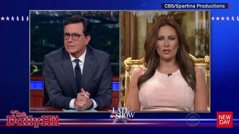 Late Show Spoofs Melania Trump Interviews Cnn 