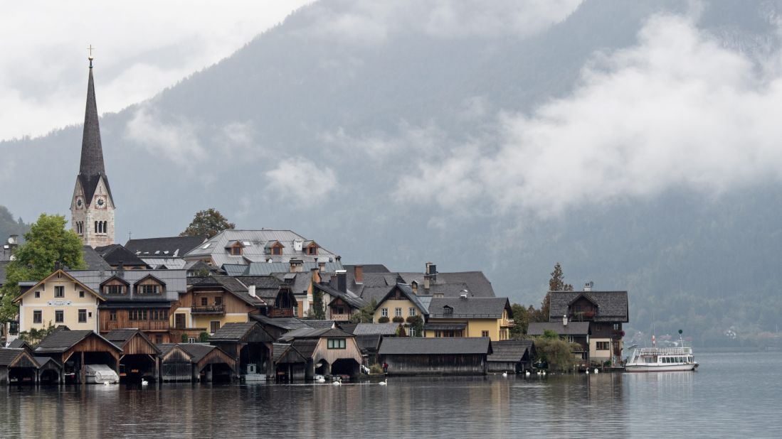 The picturesque Austrian village of Hallstatt, in a UNESCO World Heritage region, is beautiful underneath as well as on the surface. There is a subterranean salt lake in the village's ancient salt mines.