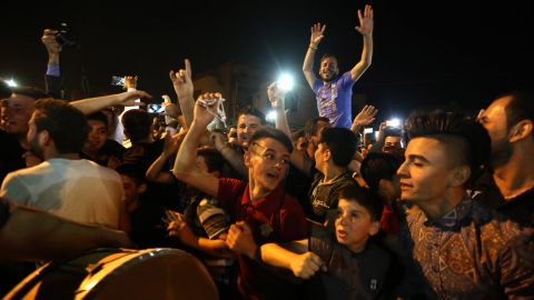 Displaced Christians from Qaraqosh celebrate in Irbil as Iraqi forces move in to free their hometown.