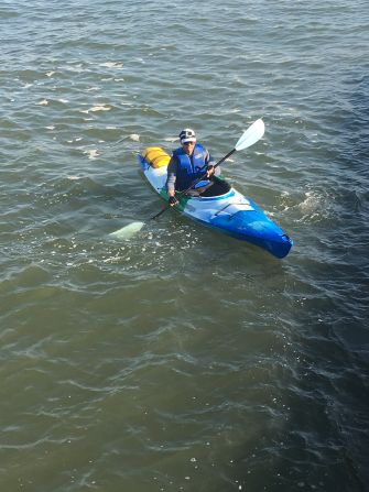 "Generally I don't get wet, so I can make do with the same clothes [to wear to work]. Some days I'll bring a change of clothes in the waterproof bag that straps to the back of the kayak. Outside of ice in the river, I'll make the commute ... a bit of rain or wind doesn't stop me," said Schwitzky. 