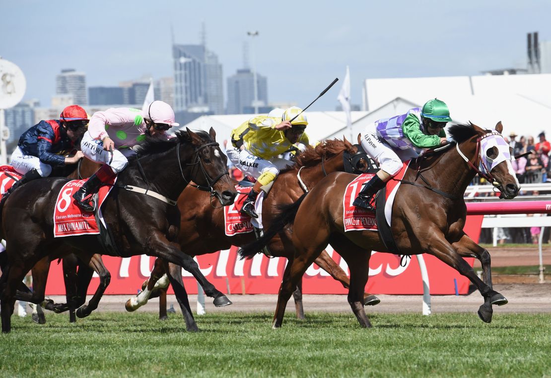 Michelle Payne and 100-1 shot Prince of Penzance won the 2015 Melbourne Cup.
