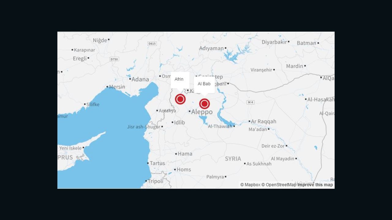 Syria map -- Afrin, Al Bab