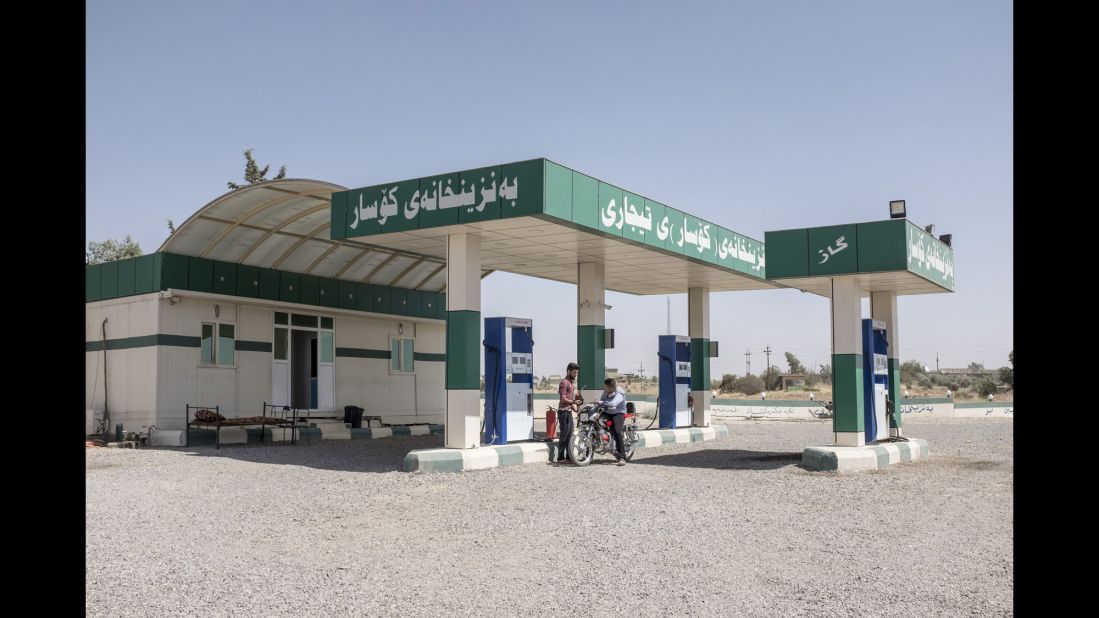 "When I first noticed that there were so many petrol stations concentrated in the same area, I immediately thought that that could be a good way to talk about Iraq," Grosso said. "Oil is the main resource of the country and of the region in general. And it's a curse as well. All the wars and conflicts in that part of the world have the same aim -- to control that richness."