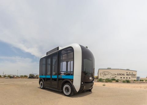 The "Olli" is a self-driving, electric bus from Local Motors, which is currently on trial ahead of commercial launch in US cities including Las Vegas and Miami in 2017. 
