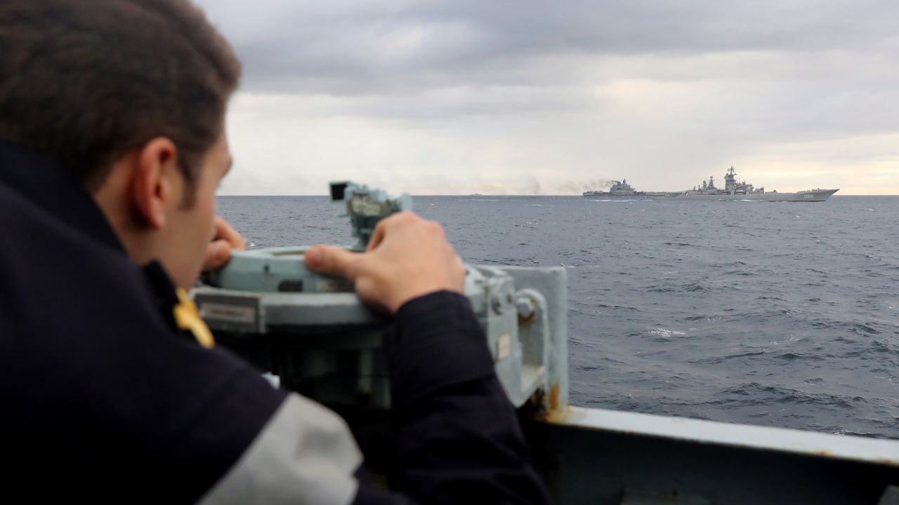 Royal Navy lookout, observing the Russian task group during transit.
