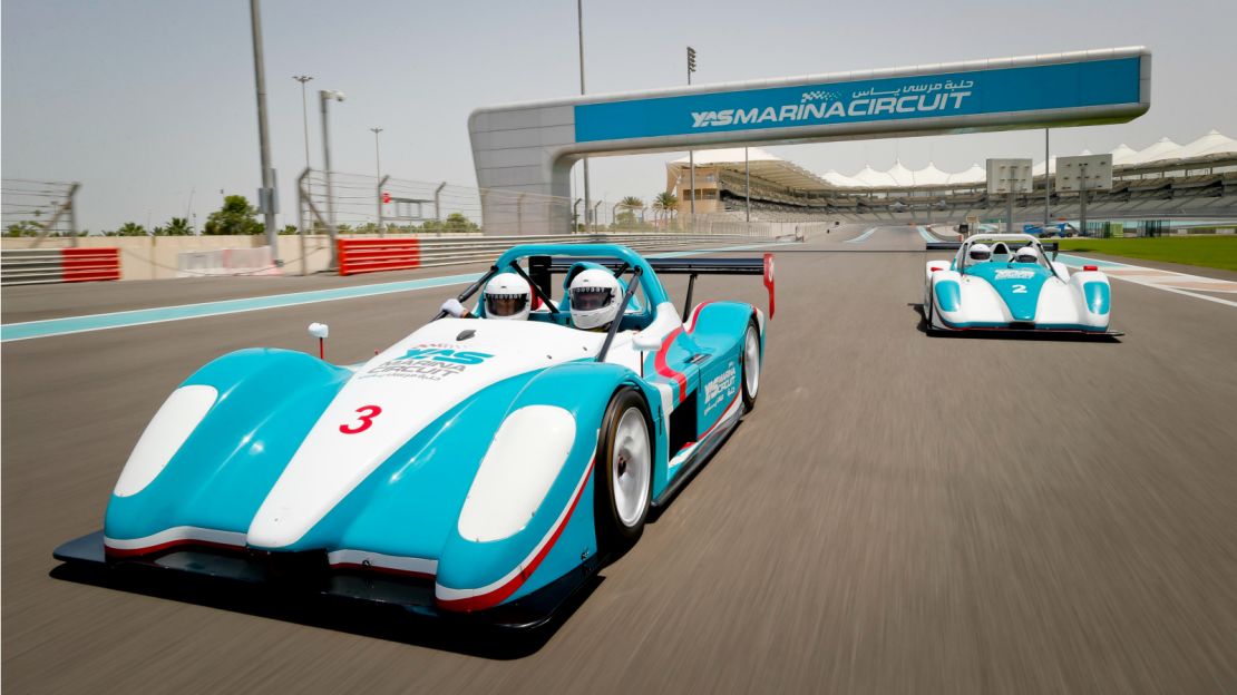Visitors can test drive race cars at the marina.