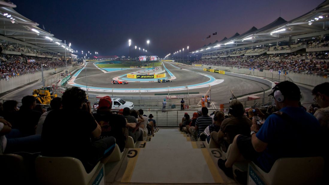 Beyond fast cars and the usual food and drinks stalls are child friendly areas, nearby theme parks and restaurants offering boozy brunches. Photo: Yas Marina Circuit.