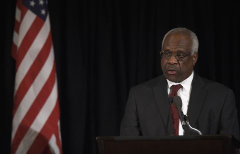 Thomas speaks at the memorial service for former Supreme Court Justice Antonin Scalia at the Mayflower Hotel in Washington on March 1, 2016.