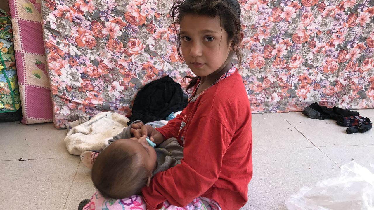 An Iraqi girl and baby at Debaka Camp, near Irbil.