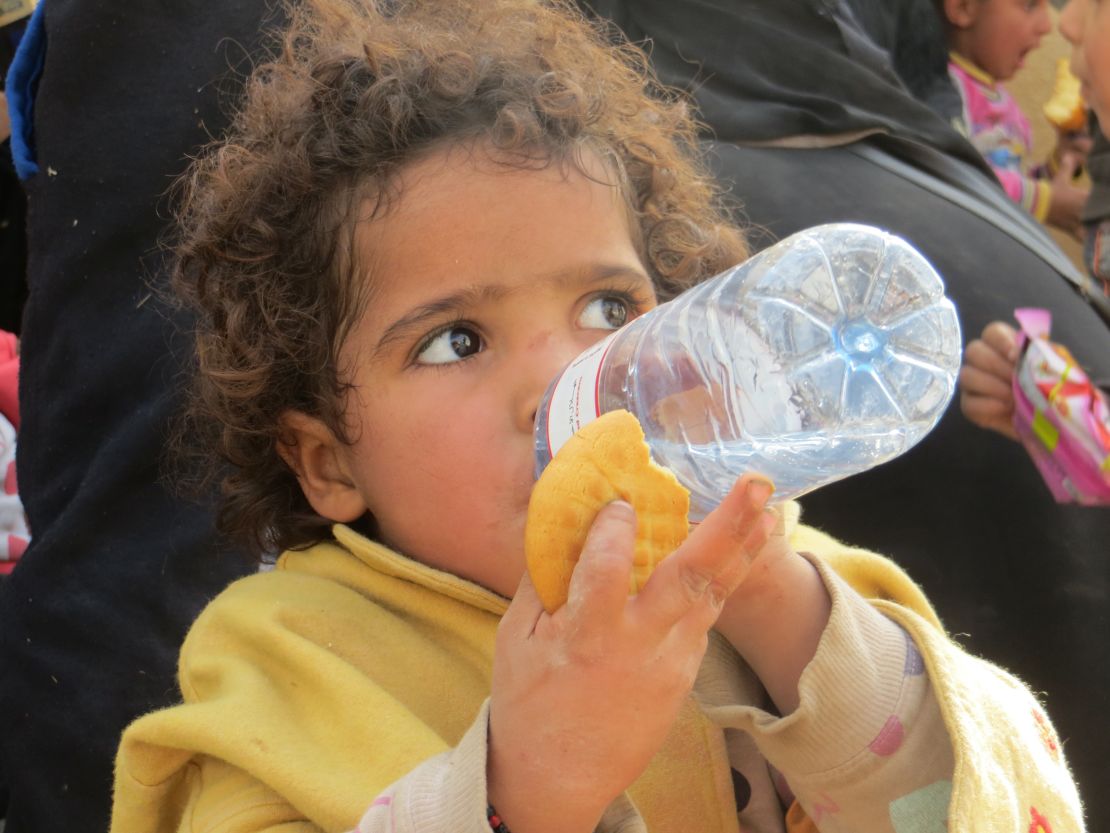 A newly-arrived child at Debaka Camp near Irbil in Iraq.
