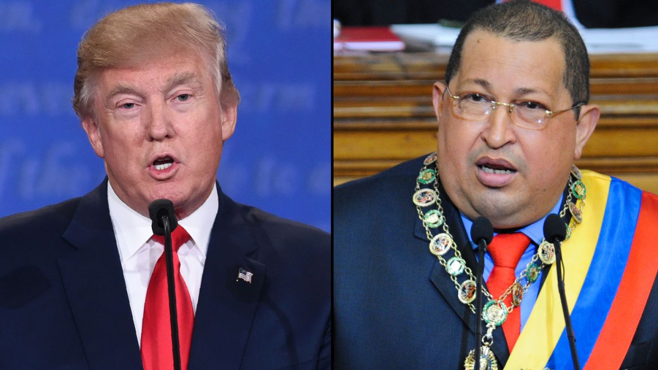 A new online video shared by the Democratic National Committee compares Republican presidential candidate Donald Trump with the late Venezuelan President Hugo Chavez.