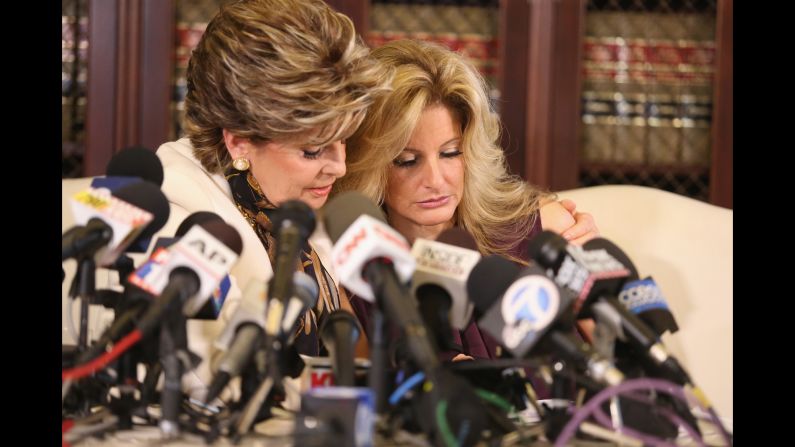 Attorney Gloria Allred, left, holds a news conference with Summer Zervos, a former contestant on "The Apprentice" <a href="http://www.cnn.com/2016/10/14/politics/donald-trump-women-accuser/index.html" target="_blank">who has accused Donald Trump</a> of grabbing her breast and kissing her aggressively in 2007.  The presidential candidate disputed Zervos' allegations <a href="https://www.donaldjtrump.com/press-releases/donald-j.-trump-statement8" target="_blank" target="_blank">in a statement </a>on Friday, October 14. "When Gloria Allred is given the same weighting on national television as the president of the United States, and unfounded accusations are treated as fact, with reporters throwing due diligence and fact-finding to the side in a rush to file their stories first, it's evident that we truly are living in a broken system," Trump said. At a rally that day in Charlotte, North Carolina, Trump called himself a "victim" as more women continued to come forward accusing him of sexual assault and harassment. "I am a victim of one of the great political smear campaigns in the history of our country," he said.