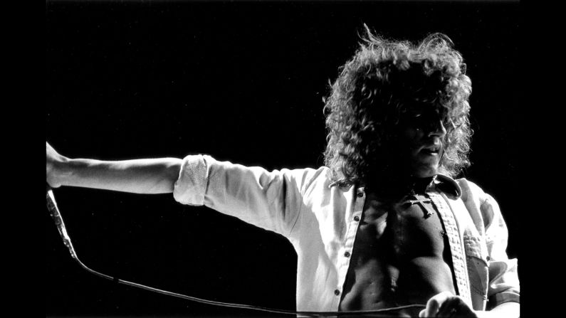 Roger Daltrey, lead singer of the rock band The Who, performs in California in 1973. Michael Zagaris began his photography career shooting some of the most iconic figures in rock 'n' roll from the late 1960s to the early 1980s. The name of his new book, <a href="index.php?page=&url=http%3A%2F%2Fwww.reelartpress.com%2Fcatalog%2Fedition%2F91%2Ftotal-excess-photographs-by-michael-zagaris" target="_blank" target="_blank">"Total Excess,"</a> refers to the total access he was given to these artists -- and the excess he encountered along the way.