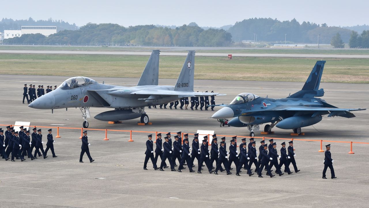 Japanese F-15 and F-2 fighter jets.
