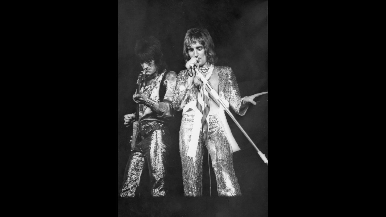 Rod Stewart, right, and Ronnie Wood perform one of the Faces' final shows in 1972. "The Faces were kind of like an ongoing party," Zagaris remembered. 