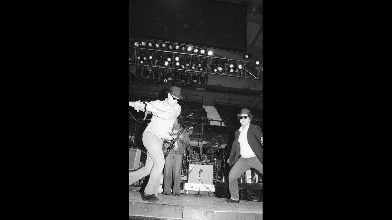 The Blues Brothers do a soundcheck at the Winterland Ballroom in San Francisco in 1978. That night, they opened for the Grateful Dead. It was the venue's final concert before it closed. 