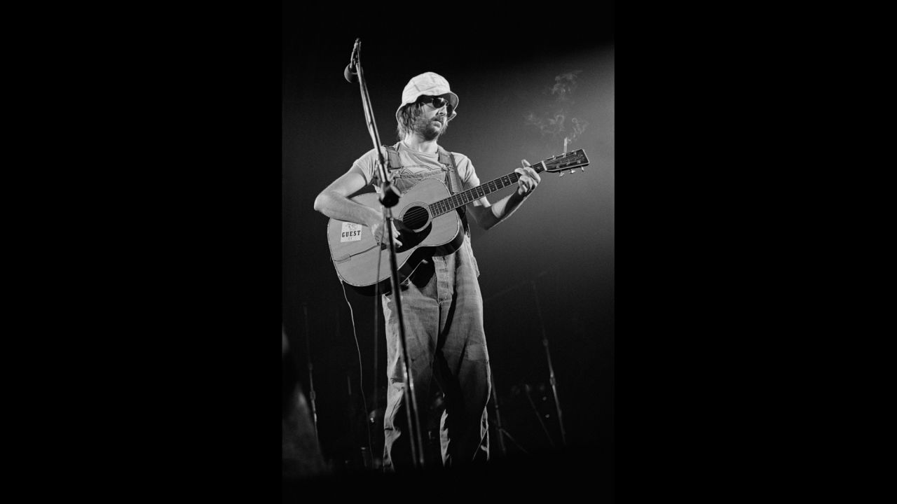 Eric Clapton plays the Cow Palace, outside San Francisco, in 1974. It was Clapton who gave Zagaris the idea to pursue photography as an avocation. After seeing several proofs that Zagaris had taken of him, Clapton asked if he could use them for songbooks and albums: "He said, 'Look man, we'll pay you,' and I said, 'Cool!' "