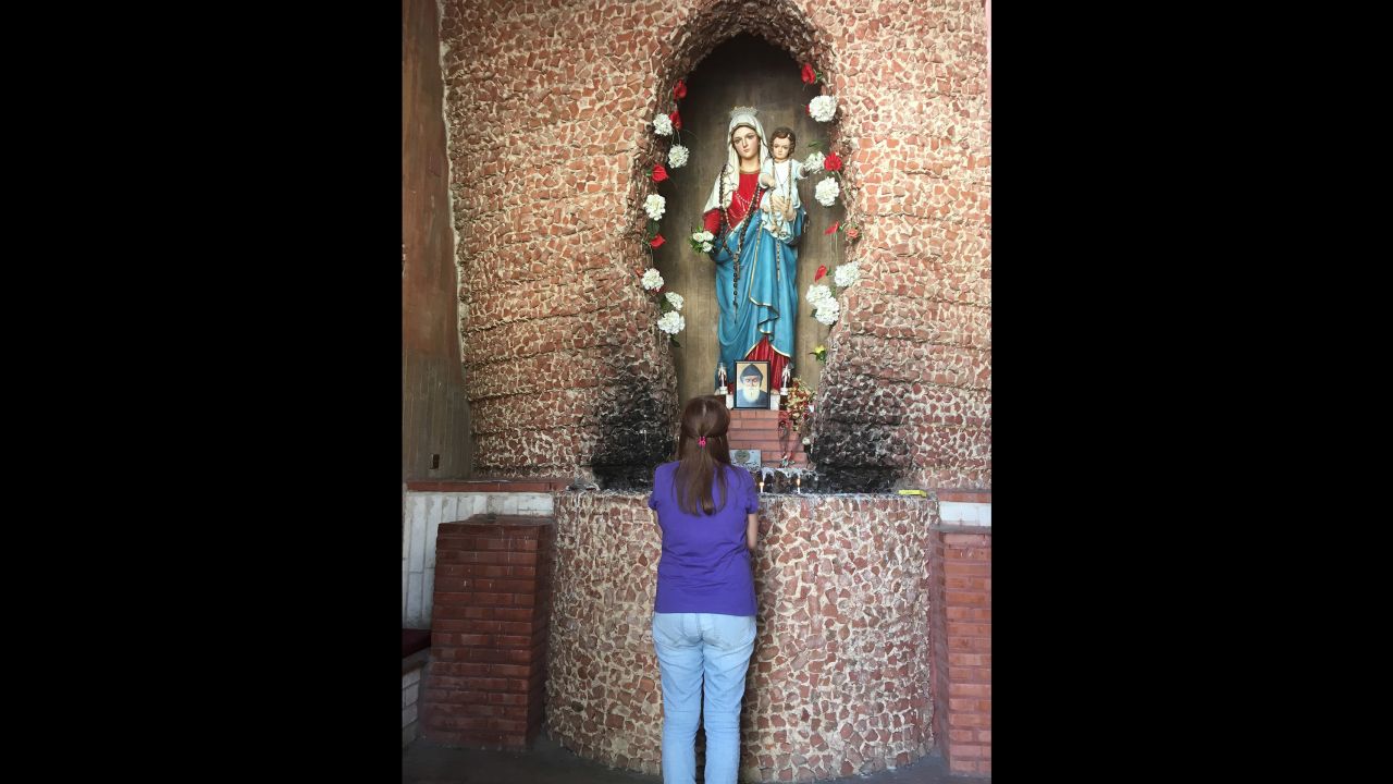 Anne prays daily while at the church in Amman.