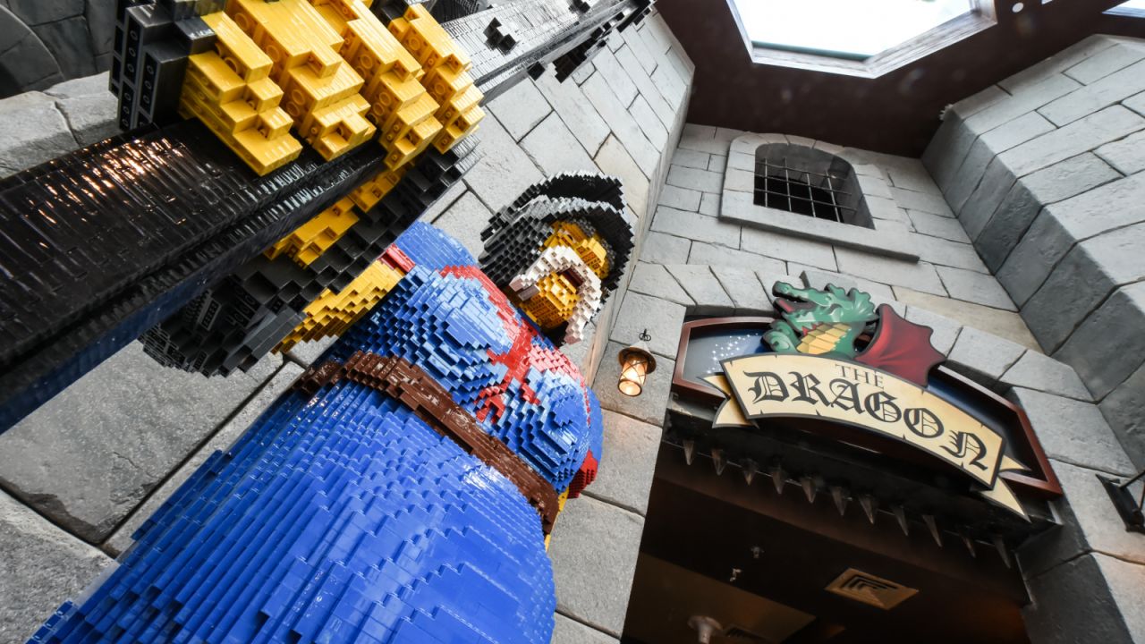 Young Lego lovers can enter the Kingdoms Castle, and jump onto one of the dragon rides. (Picture credit: Dubai Parks and Resorts)
