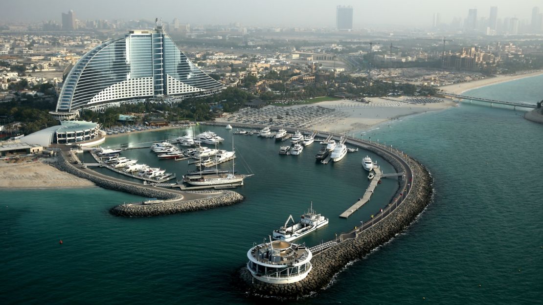 The Jumeirah Beach hotel offers a day pass to enter the beach.