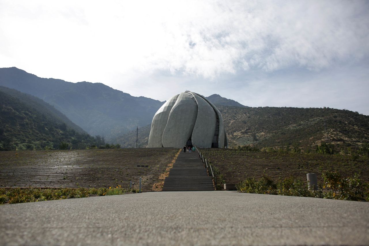 The Temple seamlessly blends into its organically formed backdrop, the Andes.