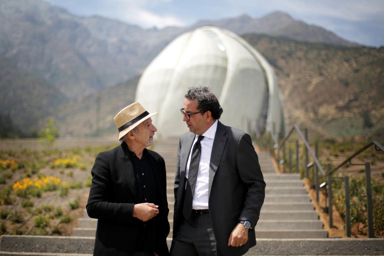 The central belief of the Bahá'í Faith is to embody the unity of mankind. Pictured here at the temple is architect Siamak Hariri, who is a Bahá'í himself, and landscape architect, Juan Grimm.