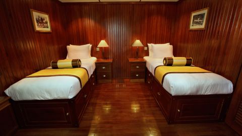 The RV Angkor Pandaw can accomodate up to 32 passengers. 