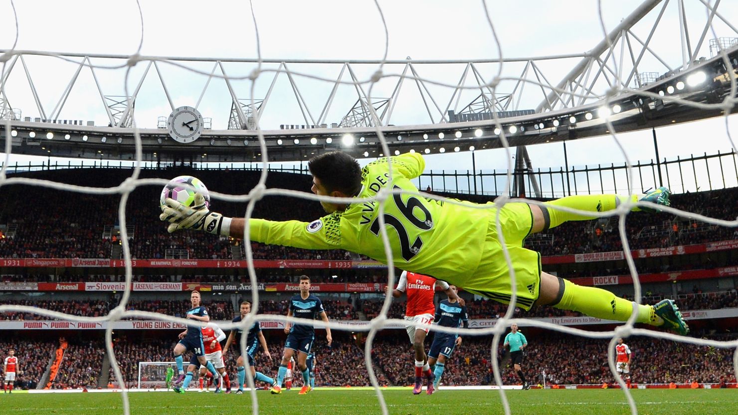 Middlesbrough's Victor Valdes kept his side in the game against Arsenal, helping to earn a point.