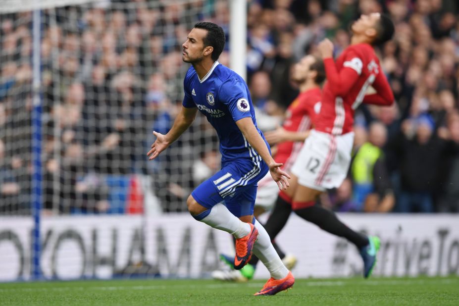 But the smiles quickly turned to frowns as Chelsea scored within 30 seconds of the kick-off, Pedro rounding goalkeeper David De Gea to hand Antonio Conte's side the perfect start in west London.