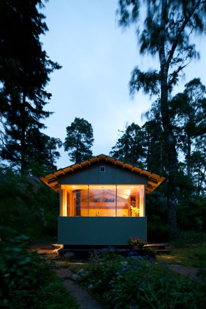 City Cottage by Verstas Architects might look like it's in the middle of nowhere, but it's just outside Helsinki on Lauttasaari Island. The 150-square-foot cottage is an eco-friendly getaway for a family of four, using solar energy and with easy access to the sea.