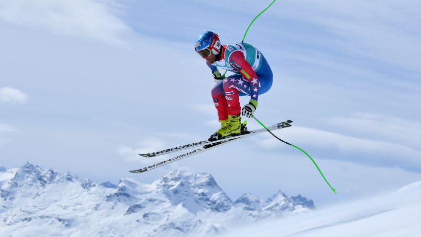 ST MORITZ, SWITZERLAND - MARCH 15: Steven Nyman of the US in action during the Audi FIS Alpine Skiing World Cup downhill training on March 15, 2016 in St Moritz, Switzerland. (Photo by Matthias Hangst/Getty Images)