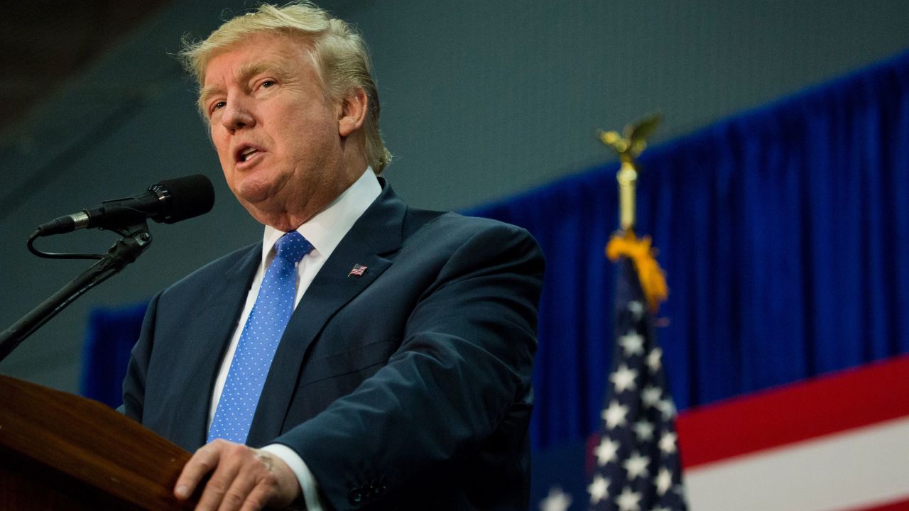 Republican presidential nominee Donald Trump speaks during a rally in Newtown, Pennsylvania on  October 21, 2016. 