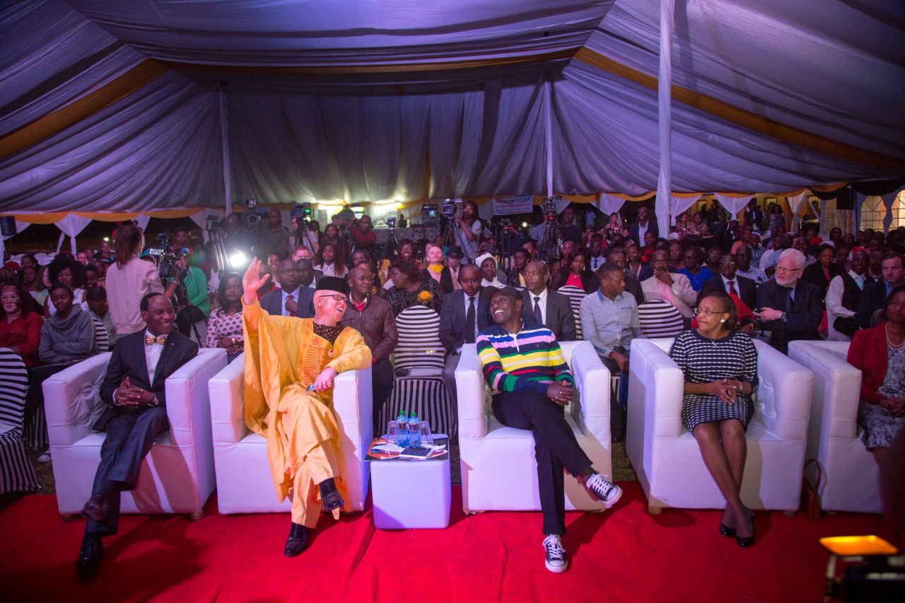 Kenya's first and only albino MP Isaac Mwaura (second from the left) spearheaded the event. 