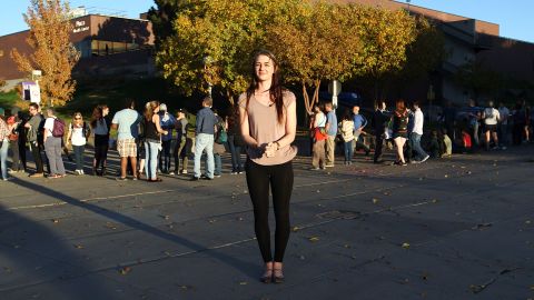 Sofia Mazo, 18, moved to Denver from Florida and supports Hillary Clinton for president.