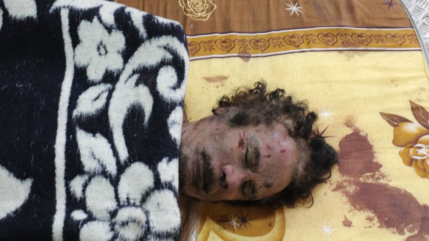 The body of Libya's ex-strongman leader Moammar Gadhafi.