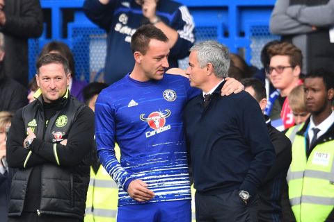 Mourinho spent two spells with Chelsea, winning three Premier League titles, three League Cups and one FA Cup. But he was sacked by the club in December 2015 after a disastrous start to the defense of its crown left it hovering above the relegation zone. Before Sunday's game, he was reunited with John Terry, his former captain at Chelsea.