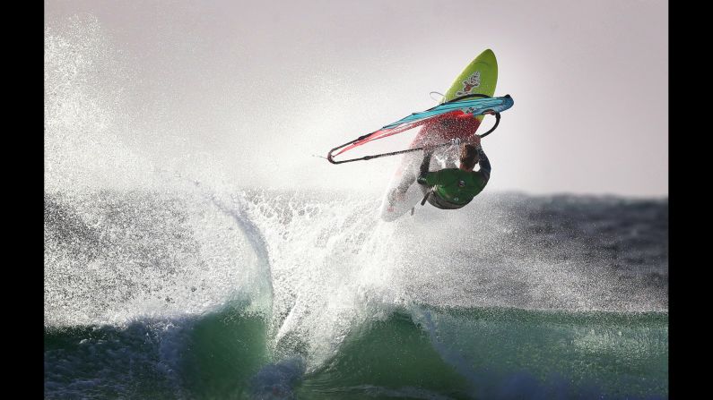 Windsurfer Chris Murray competes in Tiree, Scotland, on Thursday, October 20.
